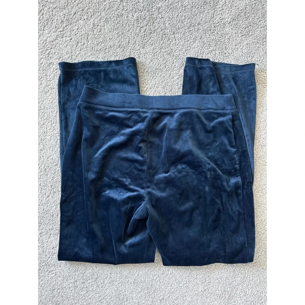Juicy Couture Velour Tracksuit Y2K Hoodie Pants Blue Rhinestone Logo‎ Women XL